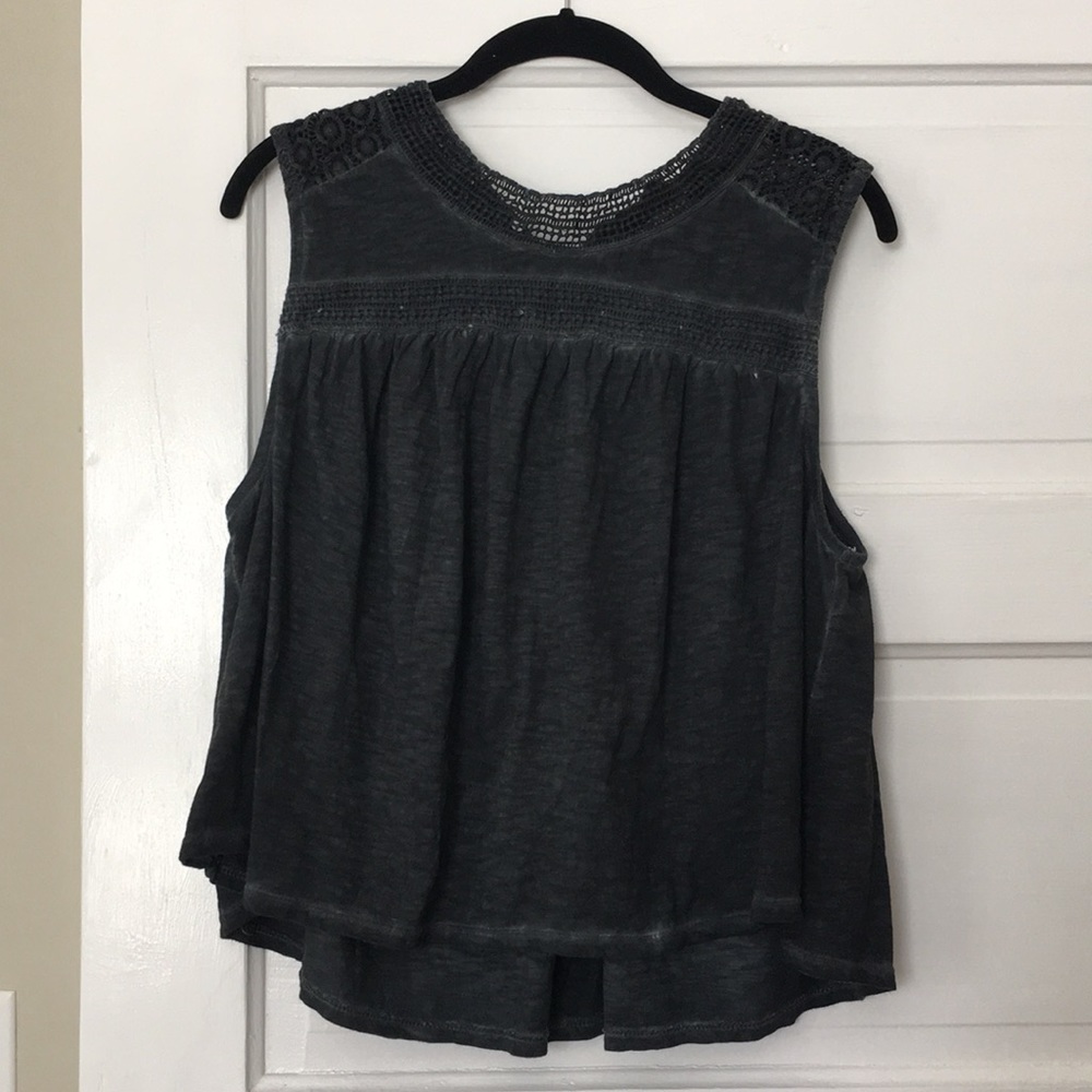 Charcoal Gray lace tank top
